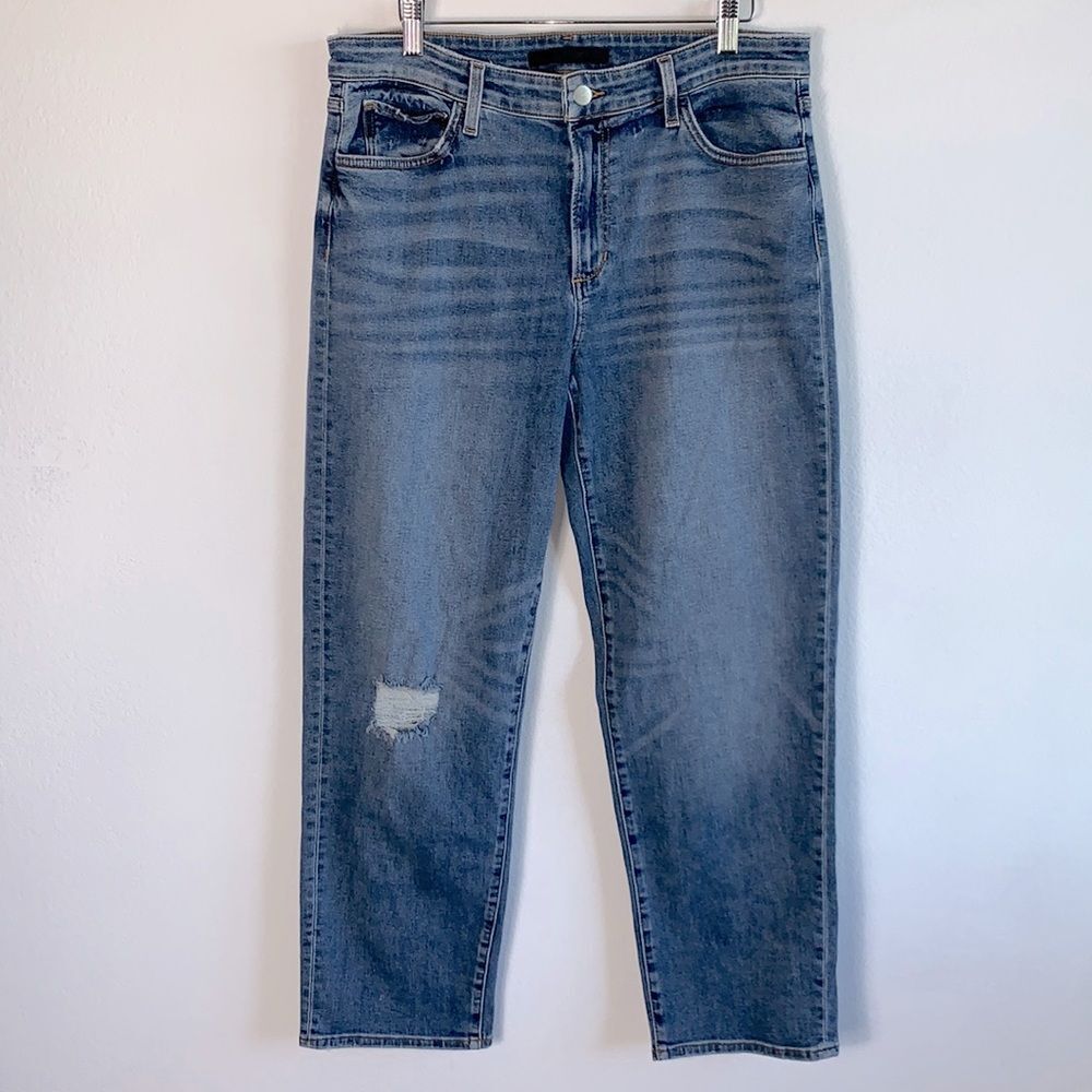 Joe’s Jeans The Niki Mid Rise Distressed Cropped Boyfriend Jeans Sz 30